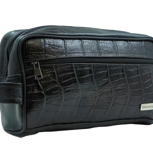 Men's Croco-Embossed Floater Leather Toiletry Bag